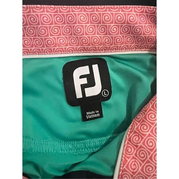 Footjoy FJ Men’s Green Polo Sz L Short Sleeve Split Hem Golf - Picture 5 of 9